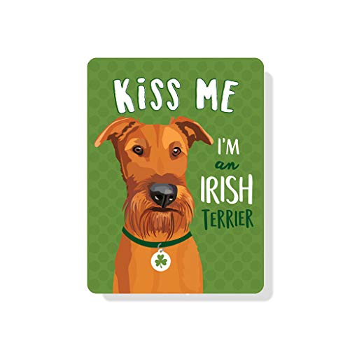 76DinahJordan Kiss Me Im an Irish Terrier - Lote de 12 x 8 cm, Color Verde