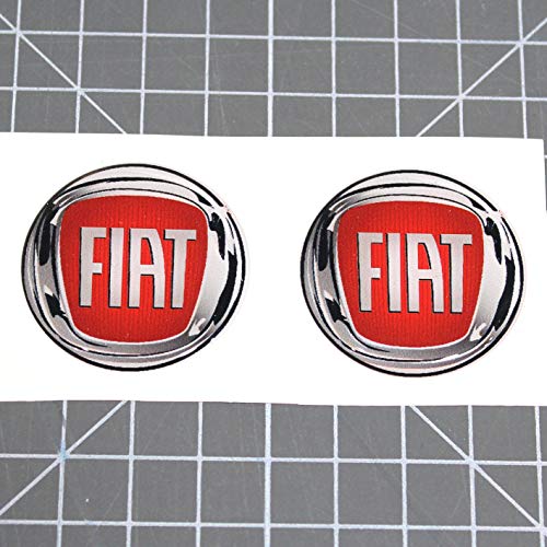 Adhesivos resinados con efecto 3D – Escudo logotipo Fiat – Kit de 2 piezas – para depósito – carrocería