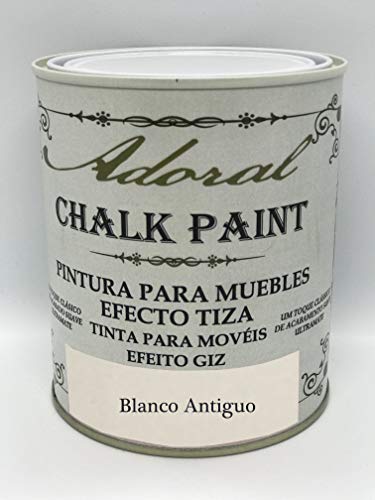 Adoral - Chalk Paint Pintura para muebles Efecto Tiza 125 ml (Blanco Antiguo)
