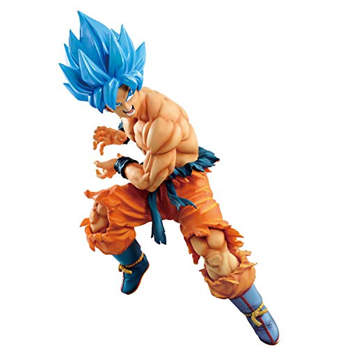 Adornos de Figura en Caja de Dragon Ball de Goku de Pelo Azul Legendario PVC Anime-17CM