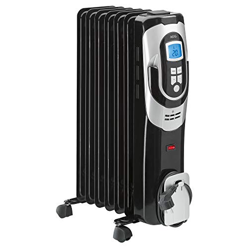 AEG RA 5587 - Radiador de aceite, 1500 W, 7 elementos, programable, pantalla digital, 3 niveles de potencia, regulador de potencia para un bajo consumo