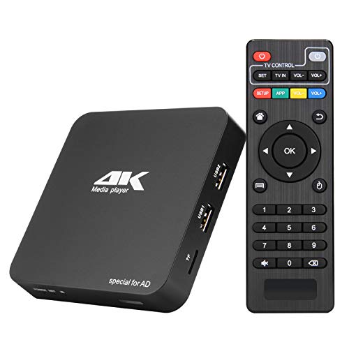 AGPTEK 4K Ultra-HD Reproductor multimedia digital Salida HDMI / AV PPT MKV AVI RMVB RM para HDTV con control remoto compatible con unidades USB y tarjetas SD