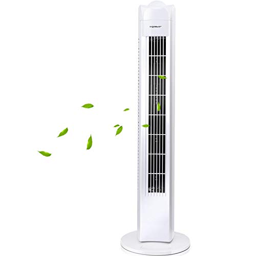Aigostar Duke 33QRV - Ventilador de torre oscilante, 50W potencia, 3 velocidades, 77cm de altura, asa de transporte. Color blanco. Aigostar Duke 33QRV - Ventilador de torre oscilante, 50W potencia, 3 velocidades, 77cm de altura, asa de transporte. Color blanco.
