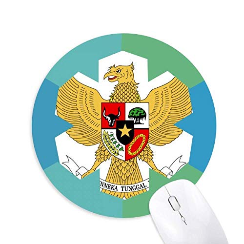 Alfombrilla de ratón con Copo de Nieve Azul de Goma Redonda con Emblema Nacional de Indonesia