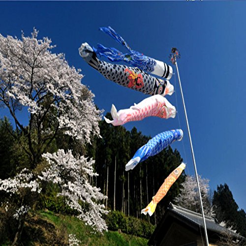 Aliciashouse Carpa japonesa 5Pcs set 1 bandera carpa Banners manga pez vela viento del Koinobori Streamer Muticolor pescado
