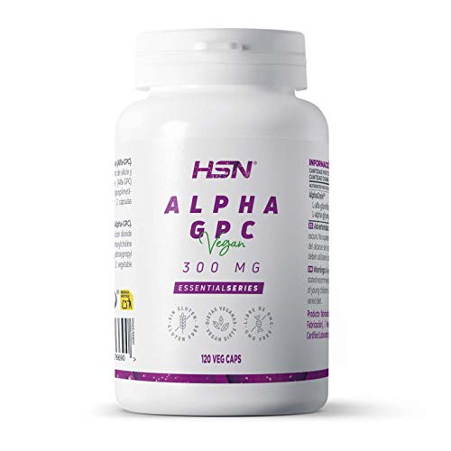 Alpha-GPC de HSN | 300mg de L-Alfa-Glicerilfosforilcolina | Suministro 2 Meses | Fuente de Colina | Máximo Rendimiento Cognitivo | Vegano, Sin Gluten, Sin Lactosa, 120 Cápsulas Vegetales