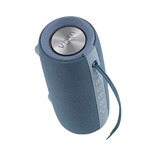 Altavoz Upper 2 de Vieta Pro, con Bluetooth 5.0, True Wireless, Micrófono, Radio FM, 10 Horas de autonomía, Resistencia al Agua IPX6, Entrada Auxiliar y botón Directo al Asistente Virtual; Color Azul