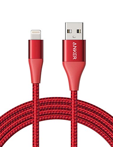 Anker PowerLine + II Cable lightning (1.8m), Certificado MFi para una compatibilidad impecable con el iPhone XS / XS Max / XR / X / 8/8 Plus / 7/7 Plus / 6/6 Plus / 5 / 5S y más (Red)
