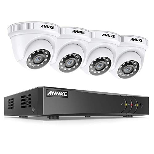 ANNKE Kit de Seguridad 4CH 5MP-N H.265+ DVR sin Disco Duro de Videovigilancia CCTV 4 Cámara Sistema de Vigilancia 1080P IP66 Impermeable Visión Nocturna - sin HDD