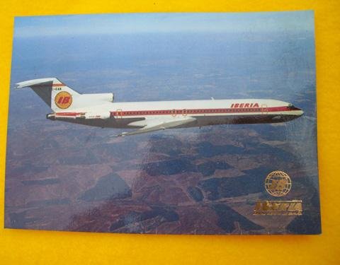 Antigua Postal Publicidad - Old Advertising Postcard : IBERIA - Boeing 727/256
