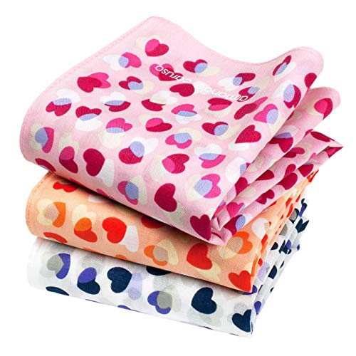 Armando Caruso - Pañuelos Finos Estampados con Patron de Corazones - Patron de CŒURS JOYEUX - Tamaño 40cm x 40cm - Caja De 3 Piezas - 100% Algodon Sedoso Armando Caruso - Pañuelos Finos Estampados con Patron de Corazones - Patron de CŒURS JOYEUX - Tamaño 40cm x 40cm - Caja De 3 Piezas - 100% Algodon Sedoso