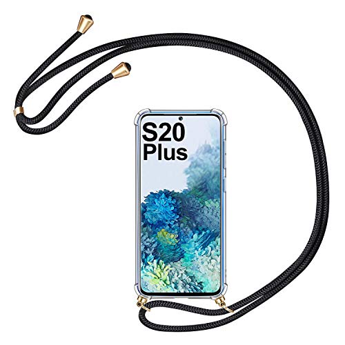 AROYI Funda con Cuerda para Samsung Galaxy S20 Plus / S20+ 5G, Carcasa Transparente TPU Silicona Case con Colgante Ajustable Collar Correa de Cuello Cordón para Samsung Galaxy S20 Plus 5G, Negro AROYI Funda con Cuerda para Samsung Galaxy S20 Plus / S20+ 5G, Carcasa Transparente TPU Silicona Case con Colgante Ajustable Collar Correa de Cuello Cordón para Samsung Galaxy S20 Plus 5G, Negro