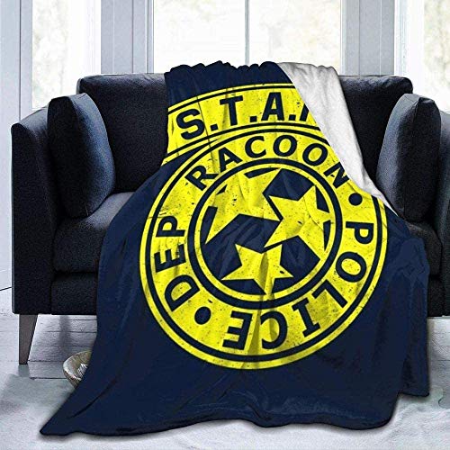 Asa Dutt528251 Cómoda y Gruesa Manta de sofá Cama con Aire Acondicionado de 50 * 60 Pulgadas, Resident Evil Stars Police Logo Fleece Flannel Throw Ligero Ultra Suave