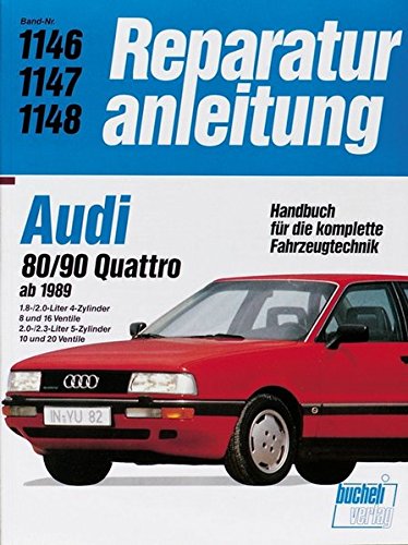 Audi 80 / 90 Quattro (ab 1989): 1,8-2.0- Liter 4-Zylinder. 8 und 16 Ventile. 2.0-/2.3-Liter 5-Zylinder. 10 und 20 Ventile
