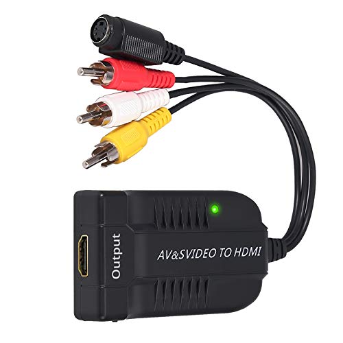 AV S-Video a HDMI Convertidor Compuesto CVBS 3RCA S-Video a HDMI Compatible con 1080P HDMI 1.3 con Cable CVBS Tipo Macho para HDTV DVD AV S-Video a HDMI Convertidor Compuesto CVBS 3RCA S-Video a HDMI Compatible con 1080P HDMI 1.3 con Cable CVBS Tipo Macho para HDTV DVD