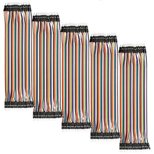 AZDelivery 5 x Kit Cables de Puente Jumper Wire 40 piezas 20 cm M2M pines macho macho para Arduino y Raspberry Pi Breadboard