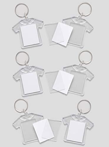 Baker Ross- Kits de llaveros en forma de camiseta (Pack de 6) que los niños pueden personalizar - Manualidades creativas infantiles para el Día del Padre