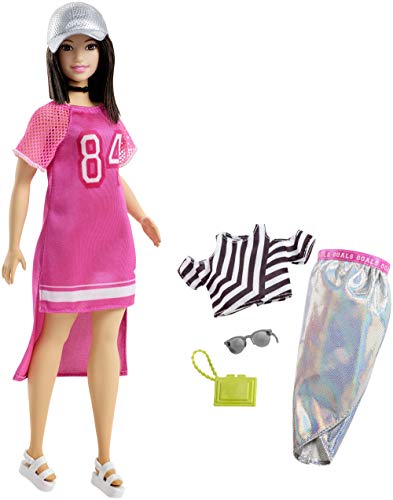 Barbie - Muñeca Fashionista Morena con Modas, Multicolor (Mattel FRY81)