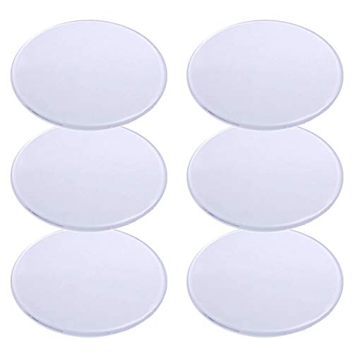 Base redonda de plástico transparente (poliestireno) - 5cm de diámetro - 6 unidades - Ideal para soporte de maquetas, figuras, manualidades, etc. (5x5)