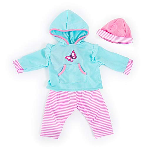 Bayer Design- Ropa para muñecas de 33 a 38 cm, pantalones, top y gorra, conjunto, traje con mariposa, Color turquesa, rosa (83875AA) , color/modelo surtido Bayer Design- Ropa para muñecas de 33 a 38 cm, pantalones, top y gorra, conjunto, traje con mariposa, Color turquesa, rosa (83875AA) , color/modelo surtido
