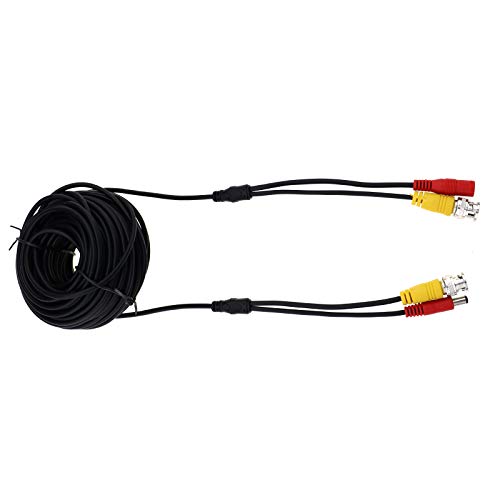 BIYM - Cable de alimentación de vídeo (2 Conectores BNC a RCA CC 12 V, Cable de Cobre para Uso de cámaras de Seguridad CCTV