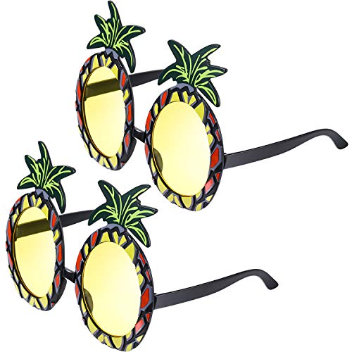 Blulu 2 Pares de Gafas de Piña Gafas de Fiesta en Forma de Piña Gafas de Sol Tropicales Hawaianas para Accesorios de Fiesta Foto Props Temáticos