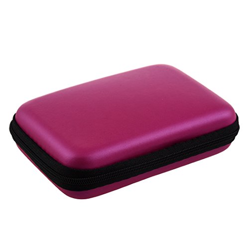 bobotron Disco duro portátil a prueba de golpes, cierre de cremallera, funda, caja para disco duro de 2,5 pulgadas, color rosa