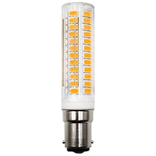 Bombilla LED B15D regulable, luz blanca cálida, 3000 K, 6 W, 60 W, repuesto de 230 V, bayoneta pequeña, para máquina de coser, bombilla de ventilador de techo (1 unidad)