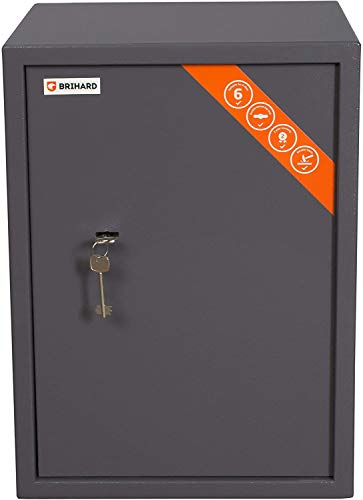 Brihard Business XL Caja fuerte con Cerradura de Calidad, 53x39x38cm (HxWxD), Gris Titanio Brihard Business XL Caja fuerte con Cerradura de Calidad, 53x39x38cm (HxWxD), Gris Titanio