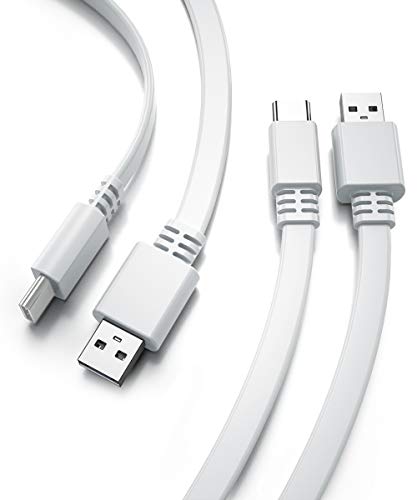 Cable Cargador USB A a USB-C 5M 2-Pack,Cable de alimentación Carga largo y Plano Tipo A 2.0 a USBC Compatible con PS4,Playstation 4 5,Xbox Series X/S,Controlador Switch Pro,Nest Cam IQ para Exteriores
