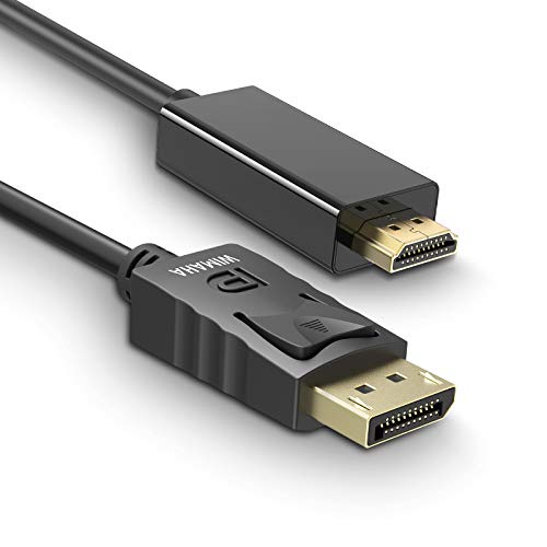 Cable DisplayPort a HDMI chapado en oro, Wimaha DP a HDMI para NVIDIA, AMD, portátil (HP/Lenovo/Dell), monitor, HDTV y más