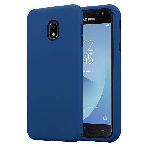 Cadorabo Funda para Samsung Galaxy J7 2017 en Azul Oscuro - Hybrid Cubierta con Interior Silicona TPU e Bipartito Exterior Plástico - Case Cover Carcasa Protectora Ligera