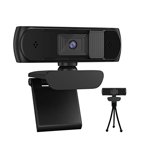 Cámara web Full HD 1080P 5M píxeles con doble micrófono y protección de datos cámara con corrección automática de la luz Plug & Play USB Webcam para PC Mac y videoconferencia en línea