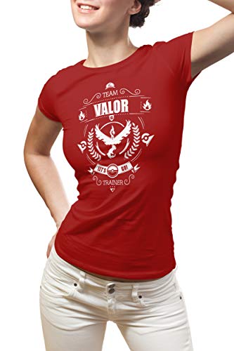 Camiseta Team Valor Pokémon Go de LeRage Shirts para mujer - Rojo - XX-Large