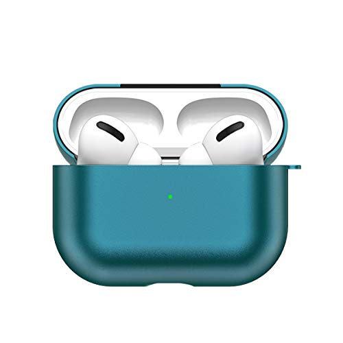 Carcasa de metal compatible con AirPods Pro 2019, funda protectora para AirPods Pro, carcasa de metal ultra delgada con LED frontal visible y soporta carga inalámbrica