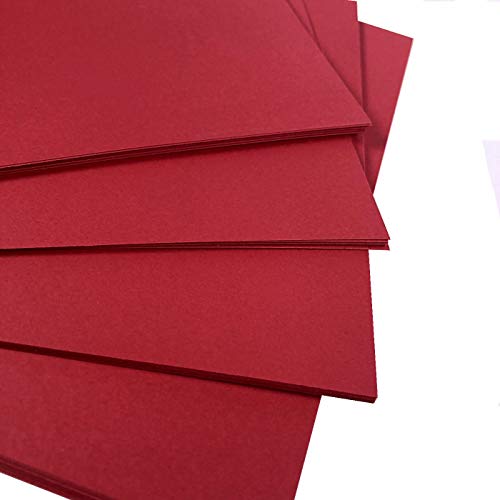 Cartulina fina roja para impresión y manualidades, tamaño A5, 160 g, paquete de 40 hojas, apta para impresoras, fotocopiadoras y actividades creativas