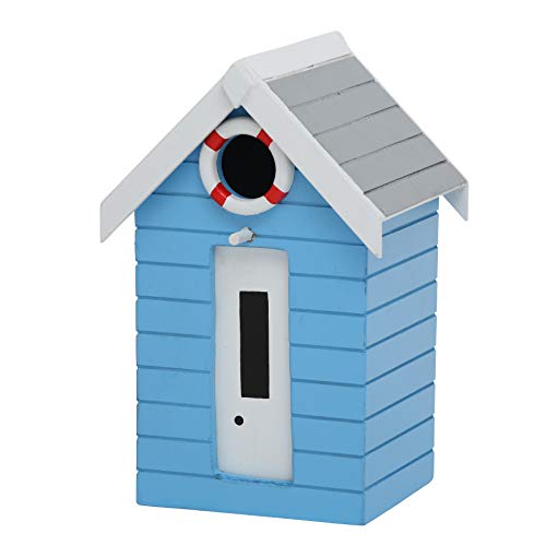 CasaJame Hogar Accesorios Decoración Jardín Casa para Pájaros en Forma de Torre de Vigilancia de Salvavidas Azul Claro Flotador Blanco Rojo 14x13x21cm