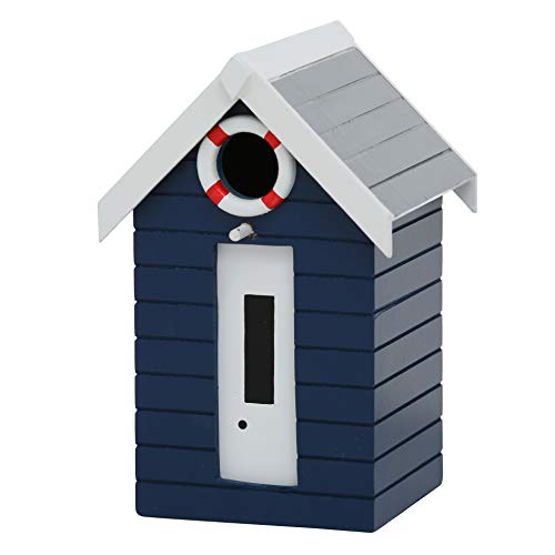 CasaJame Hogar Accesorios Decoración Jardín Casa para Pájaros en Forma de Torre de Vigilancia de Salvavidas Azul Oscuro Flotador Blanco Rojo 14x13x21cm