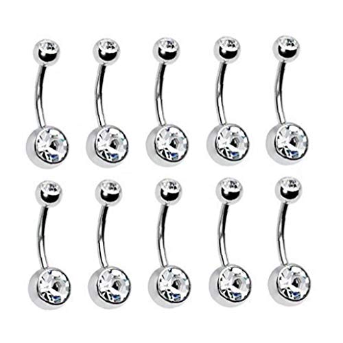 Case&Cover Lote De 10pcs 14g del Ombligo del Cuerpo del Anillo De La Joyería Piercing De 10 Paquetes (Plata) Case&Cover Lote De 10pcs 14g del Ombligo del Cuerpo del Anillo De La Joyería Piercing De 10 Paquetes (Plata)