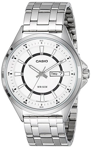 Casio Collection - Reloj de Pulsera analógico para Hombre, Cuarzo, Acero Inoxidable, MTP-E108D-7AV