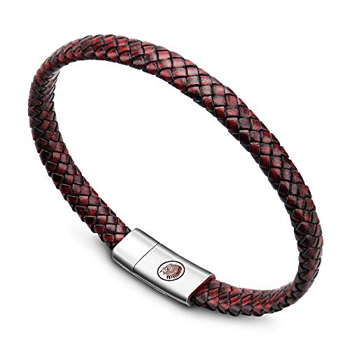 Casisto.J Pulsera Cuero Hombre - Pulsera Trenzada Hecha a Mano clásica en Negro y marrón con Cierre magnético Grabado Joyas Gratis en Caja (marrón, 20) Casisto.J Pulsera Cuero Hombre - Pulsera Trenzada Hecha a Mano clásica en Negro y marrón con Cierre magnético Grabado Joyas Gratis en Caja (marrón, 20)