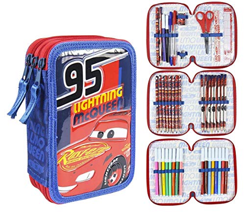 Cerdá, Estuche Plumier Triple con Rotuladores Giotto de Cars 3-Licencia Oficial Pixar Studios Unisex niños, Multicolor, 12.5 X 19.5 X 6.5 CM Cerdá, Estuche Plumier Triple con Rotuladores Giotto de Cars 3-Licencia Oficial Pixar Studios Unisex niños, Multicolor, 12.5 X 19.5 X 6.5 CM