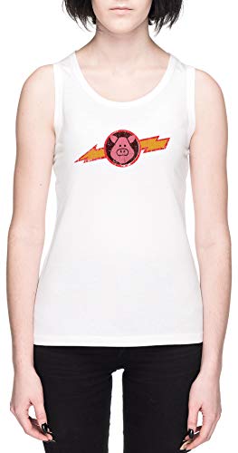 Cerdos en Espacio Blanca Mujer Camiseta De Tirantes Tamaño L White Women's Tank tee Size L