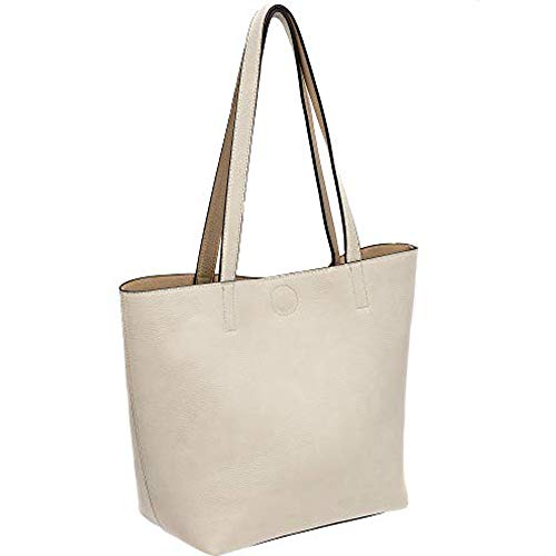 Charming Charlie Women's 3-In-1 Tote Bag - Reversible Design, Removable Straps - Silver Hardware, Ivory