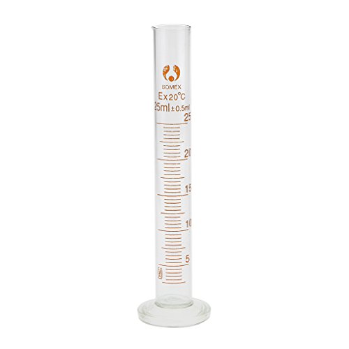 Cilindro Probeta Graduada Medida Laboratorio Química Profesional de Vidrio 25ml Cilindro Probeta Graduada Medida Laboratorio Química Profesional de Vidrio 25ml