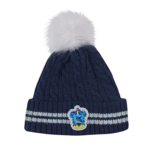 Cinereplicas - Harry Potter - Gorro con Pompón - Licencia Oficial - Casa Ravenclaw - Azul y Gris