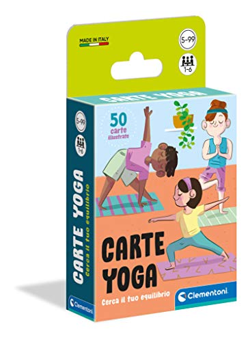 Clementoni Yoga-mazzo, Cartas Infantiles, Mesa, Juego de Sociedad para Toda la Familia, 1-6 Jugadores, 5 años +, Fabricado en Italia, Multicolor, 16300