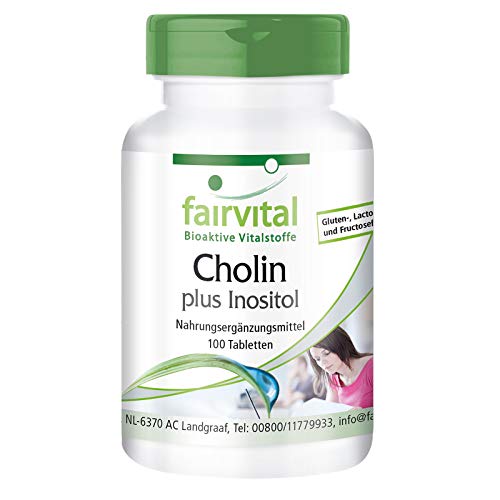 Colina & Inositol - VEGANO - Dosis elevada - 100 Comprimidos - Calidad Alemana Colina & Inositol - VEGANO - Dosis elevada - 100 Comprimidos - Calidad Alemana