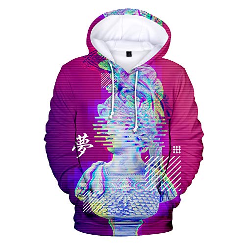 CTOOO 2019 Nueva Suéter con Capucha Vaporwave 3D Digital Impresión Sudadera con Capucha Suelto Casual para Niño Adultos Hombres Y Mujeres, XXS-3XL,100CM-130CM (6,XL)