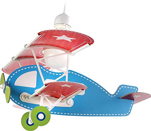 Dalber Baby Lámpara Infantil de techo Plane Avión, Azul